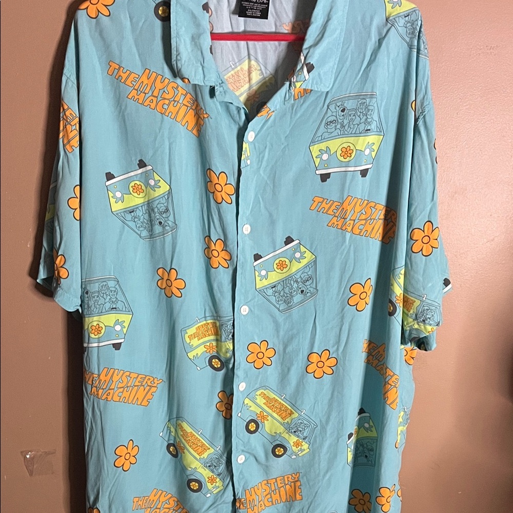 😄Rayon casual shirt the mystery machine scooby do 2XL